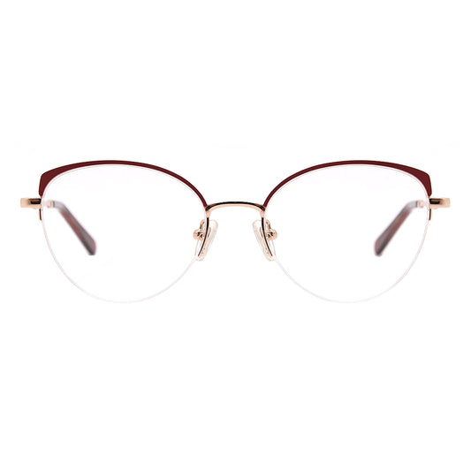 Cat Eye Half-Rim Glasses 7442